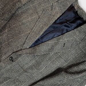 Lanificio di Pray Mens Italian Wool Silk Plaid Blazer Sport Jacket Irene 46R